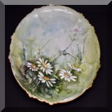 P96. Bavarian handpainted plate with daisies. 8”w - $14 